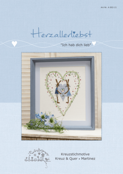 Herzallerliebst "Ich hab dich lieb" - Stickanleitung