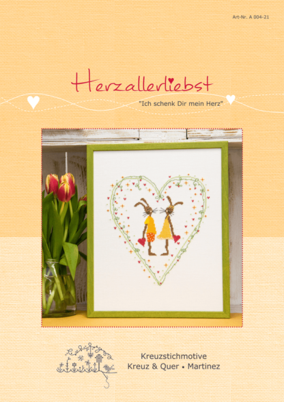 Herzallerliebst "Ich schenk dir mein Herz" -  Stickanleitung