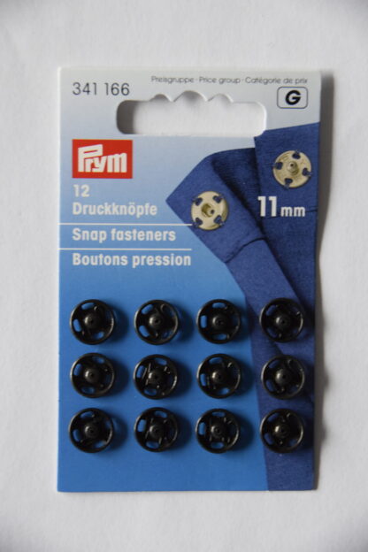 Prym 12 Druckknöpfe (Schwarz, 11mm)