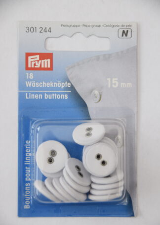 Prym | 18 Wäscheknöpfe (weiß/ 15mm)