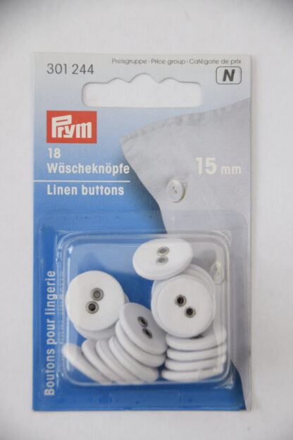 Prym | 18 Wäscheknöpfe (weiß/ 15mm)