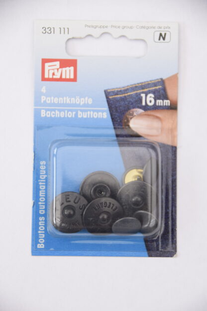 Prym | 4 Patentknöpfe (schwarz/16mm)