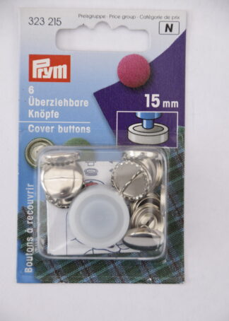 Prym | 6 Überziehbare Knöpfe (silber/15mm)