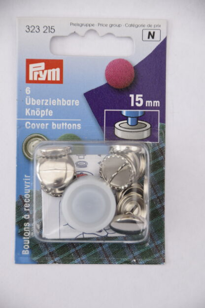 Prym | 6 Überziehbare Knöpfe (silber/15mm)