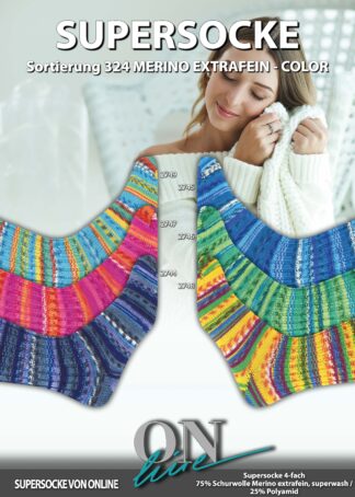 SUPERSOCKE 100 SORT.324 MERINO EXTRAFEIN-COLOR