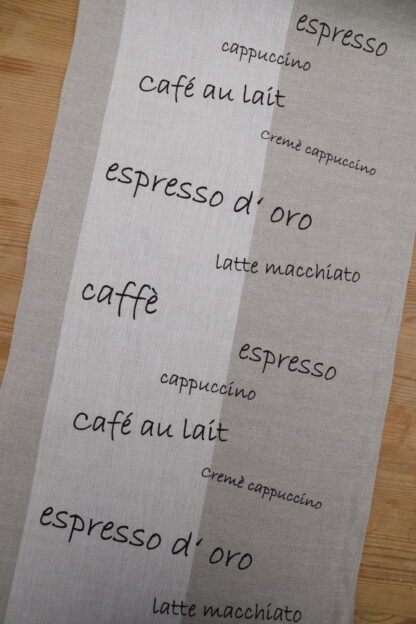 Leinenband natur/creme in Kaffee Design
