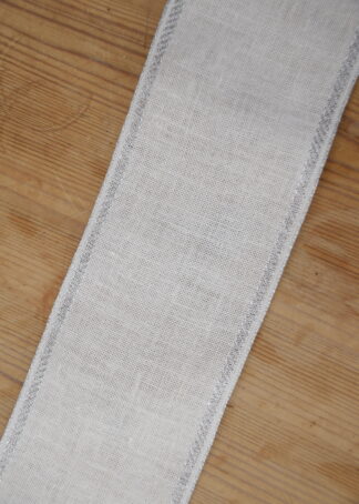 Leinenband creme - doppelt Silber