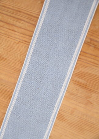 Leinenband hellblau - dopplet weißer Rand ( 7 cm)