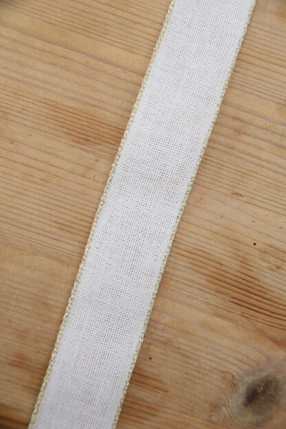 Leinenband creme - goldener Rand