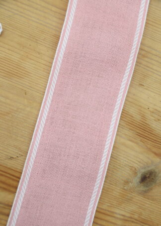 Leinenband pastellrosa - dpl. weißer Rand