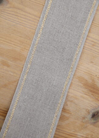 Leinenband naturton mit goldrand