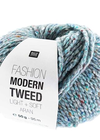Fashion Modern Tweed aran | Farbe 007 Hellblau
