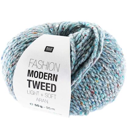 Fashion Modern Tweed aran | Farbe 007 Hellblau
