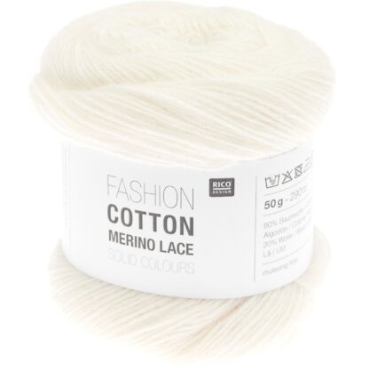 Fashion Cotton Merino Lace Solid Colours | Farbe 001 Creme