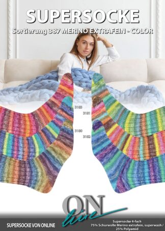 Supersocke Sort. 387 Merino-Extrafein Color | Farbe 3182