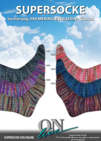 Supersocke 100 Sort. 390 Merino-Extrafein Color | Farbe 3204